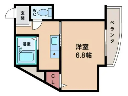 カルムIV(1K/3階)の間取り写真