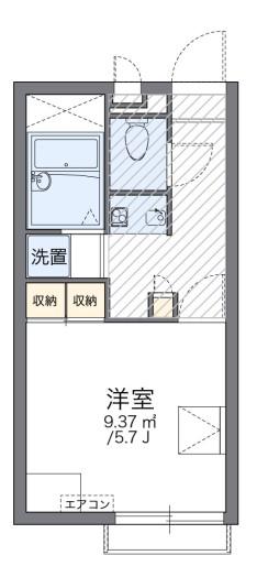 レオパレスセリバテール仁川(1K/2階)の間取り写真