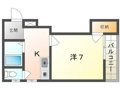 メゾン貞光(1K/4階)の間取り写真