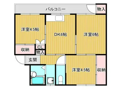 ヴィラナリー上越V(3DK/2階)の間取り写真