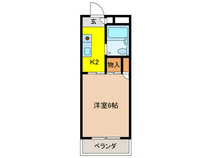コーポM・A・S(1K/2階)の間取り写真