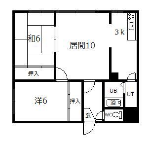 誠コーポA/B(2LDK/2階)の間取り写真