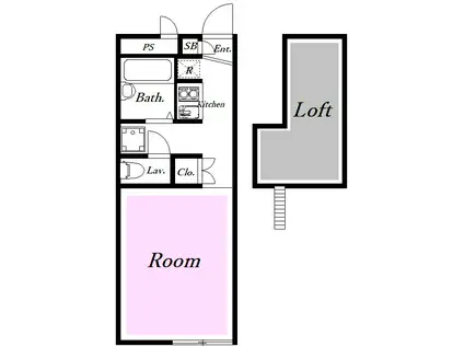 レオパレスCASAAVENUE III(1K/2階)の間取り写真