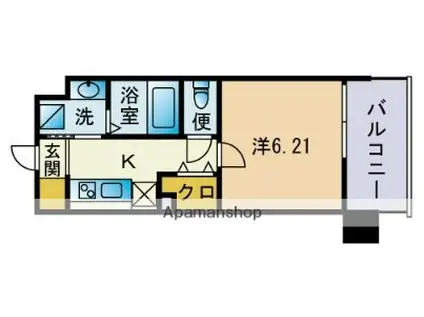 RUPIEレジデンス九大学研都市II(1K/5階)の間取り写真