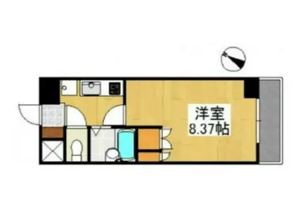 ジュネス天領I(1K/4階)の間取り写真