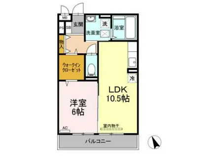 エスポワール青江(1LDK/2階)の間取り写真