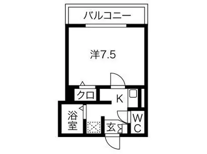 BRIGHTSOIA(1K/2階)の間取り写真