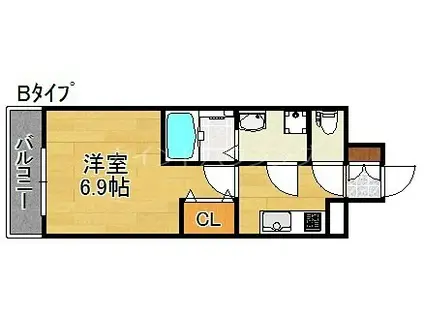 RAYSPRODUCT西住之江ADAMU(1K/4階)の間取り写真