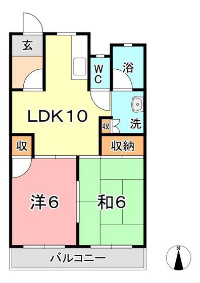 駅前ビル(2LDK/3階)の間取り写真