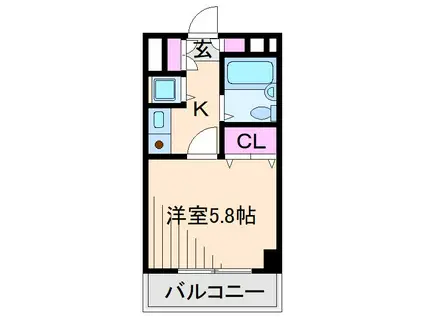 ソリスト綱島(1K/3階)の間取り写真