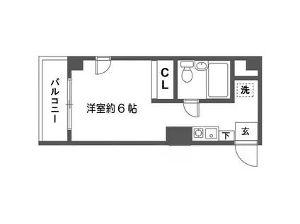 ワンズレジデンス立川錦町(ワンルーム/1階)の間取り写真