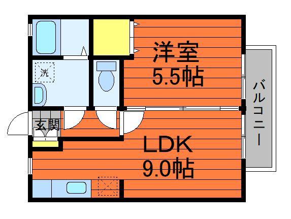 ビバリースクエアA(1LDK/1階)の間取り写真