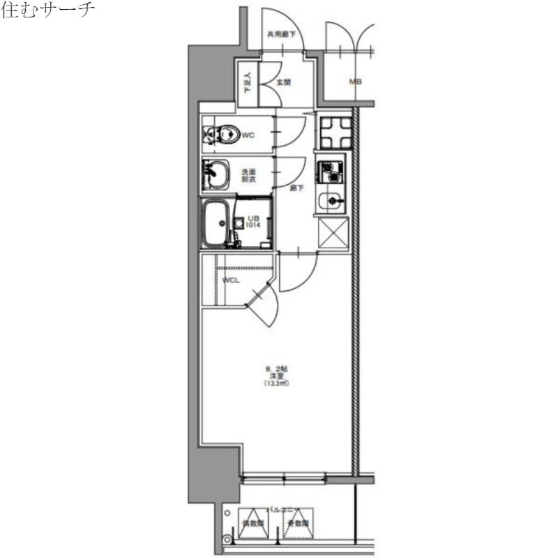 S-RESIDENCE四日市市堀木AMANTE(1K/6階)の間取り写真