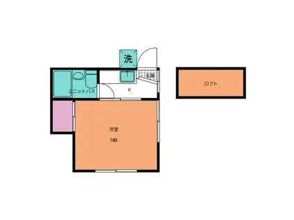 山崎コーポ(1K/1階)の間取り写真