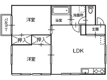 シャルマン(2LDK/2階)の間取り写真