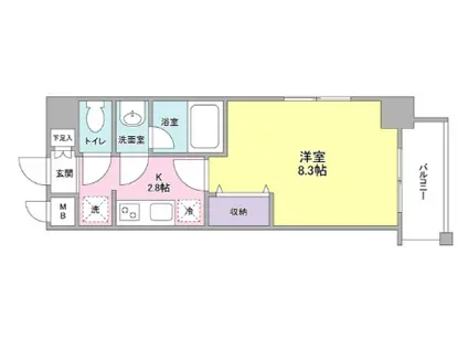 LULU KALAMA(1K/4階)の間取り写真