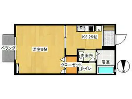 メゾントレビX(1K/1階)の間取り写真