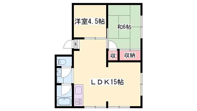 ハイツ神楽田(2LDK/2階)の間取り写真