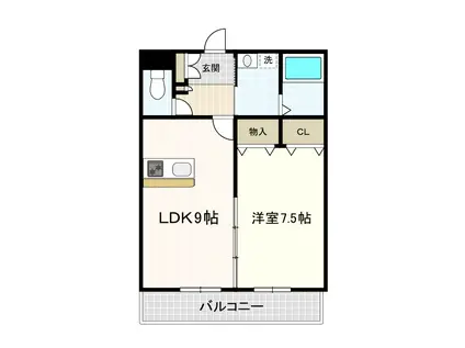 エルミタージ(1LDK/3階)の間取り写真