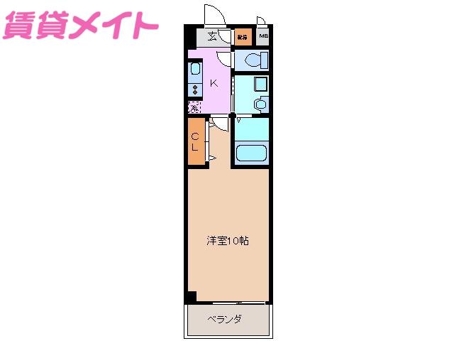 GRACEFUL(1K/2階)の間取り写真