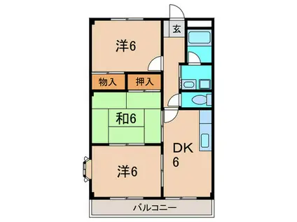 サンプラザ西野II(3DK/4階)の間取り写真