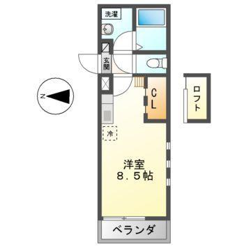 ノヴェル東別院(ワンルーム/3階)の間取り写真