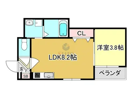 アーケードパーク十三(1LDK/4階)の間取り写真