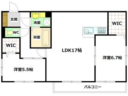 セジュール桃山(2LDK/3階)の間取り写真
