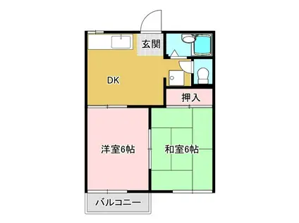 フォーブル太平(2DK/2階)の間取り写真