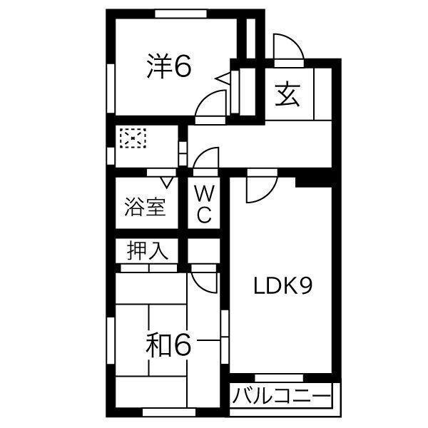 プレミール(2LDK/1階)の間取り写真