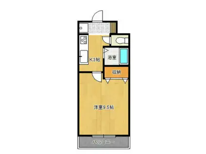 サンライズヒルズ(1K/3階)の間取り写真