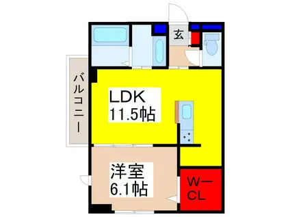 FOREST B(1LDK/2階)の間取り写真