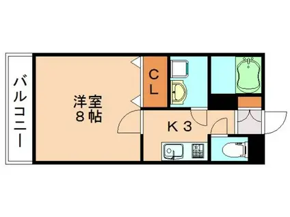 カーサフェリーチェ近大前(1K/1階)の間取り写真