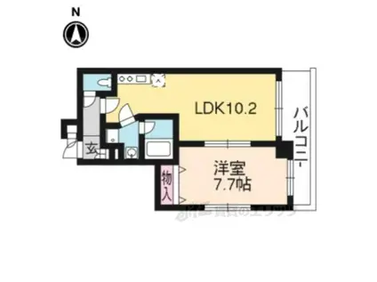 プラネシア星の子三条油小路(1LDK/7階)の間取り写真