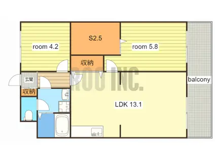 ロストフ88(2SLDK/1階)の間取り写真