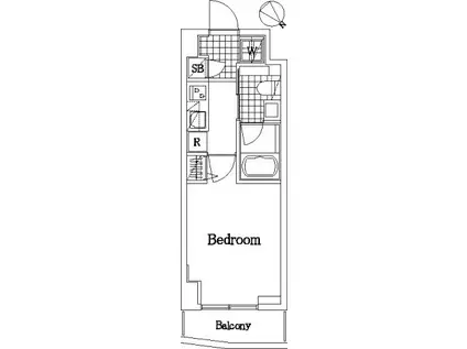 ザレジデンスオブトーキョーティーワイ16(1K/1階)の間取り写真