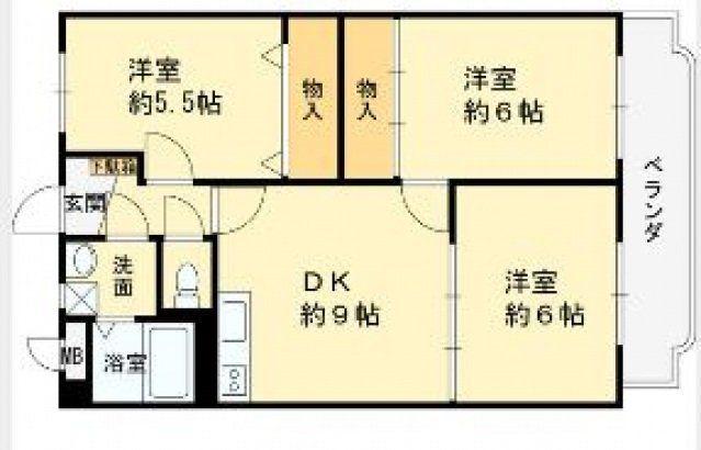 サンウォークII(3DK/2階)の間取り写真