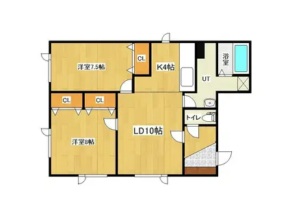 パテオ青山北(2LDK/2階)の間取り写真