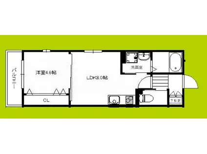 LA VIE BELLE 宝山町II(1LDK/2階)の間取り写真