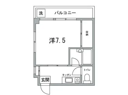 ブルーハイツ(1K/4階)の間取り写真