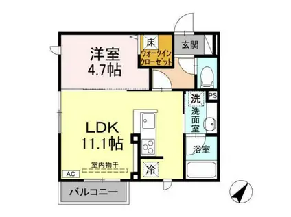 D-GRANDE下轡田(1LDK/2階)の間取り写真