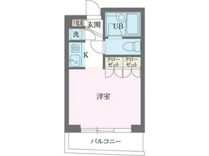 パークフロント西新宿(ワンルーム/8階)の間取り写真