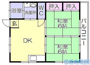 辻コーポ(2DK/2階)の間取り写真