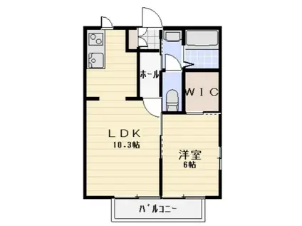 ソレイユMM A(1LDK/2階)の間取り写真