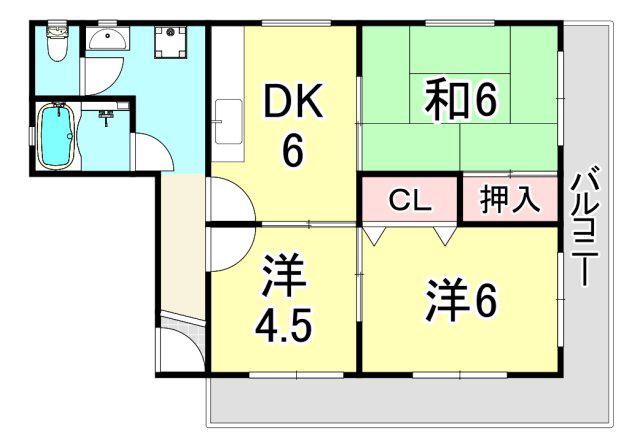 宮本マンション(3DK/4階)の間取り写真
