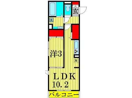 SORTE.S.K(1LDK/2階)の間取り写真