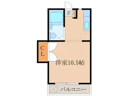 メゾン白水(ワンルーム/2階)の間取り写真