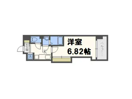 LUXE難波西II(1K/11階)の間取り写真