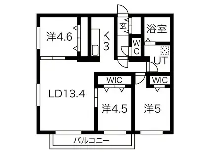 シティレジデンス北27条(3LDK/3階)の間取り写真