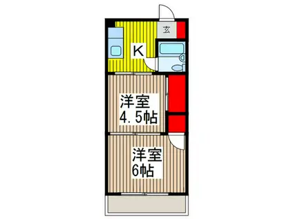 川口平和マンション(2K/2階)の間取り写真